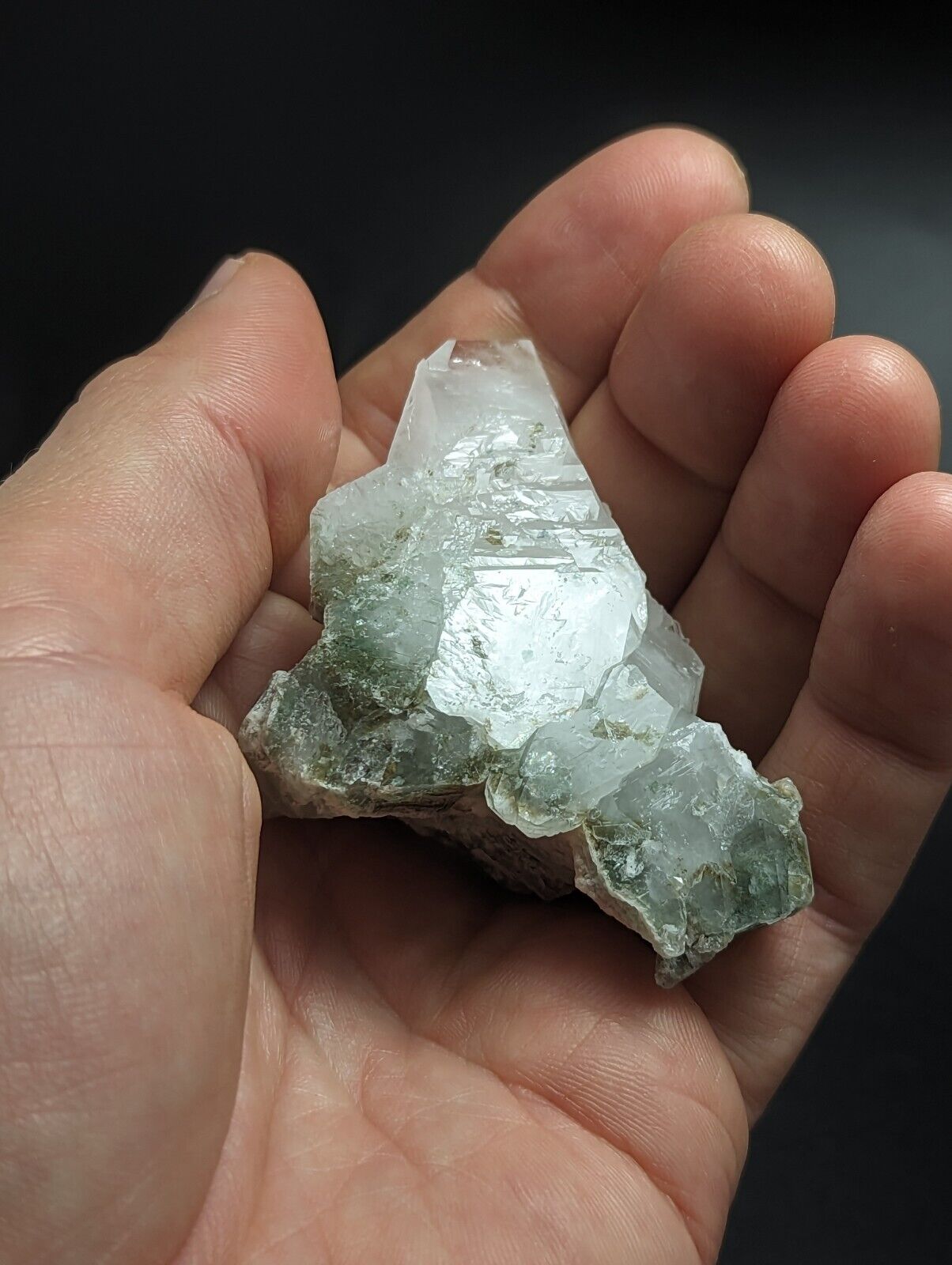 Green Chlorite Quartz Crystal North of Willis Mine Paron Arkansas Rare - Collectibles:Rocks Fossils & Minerals:Crystals