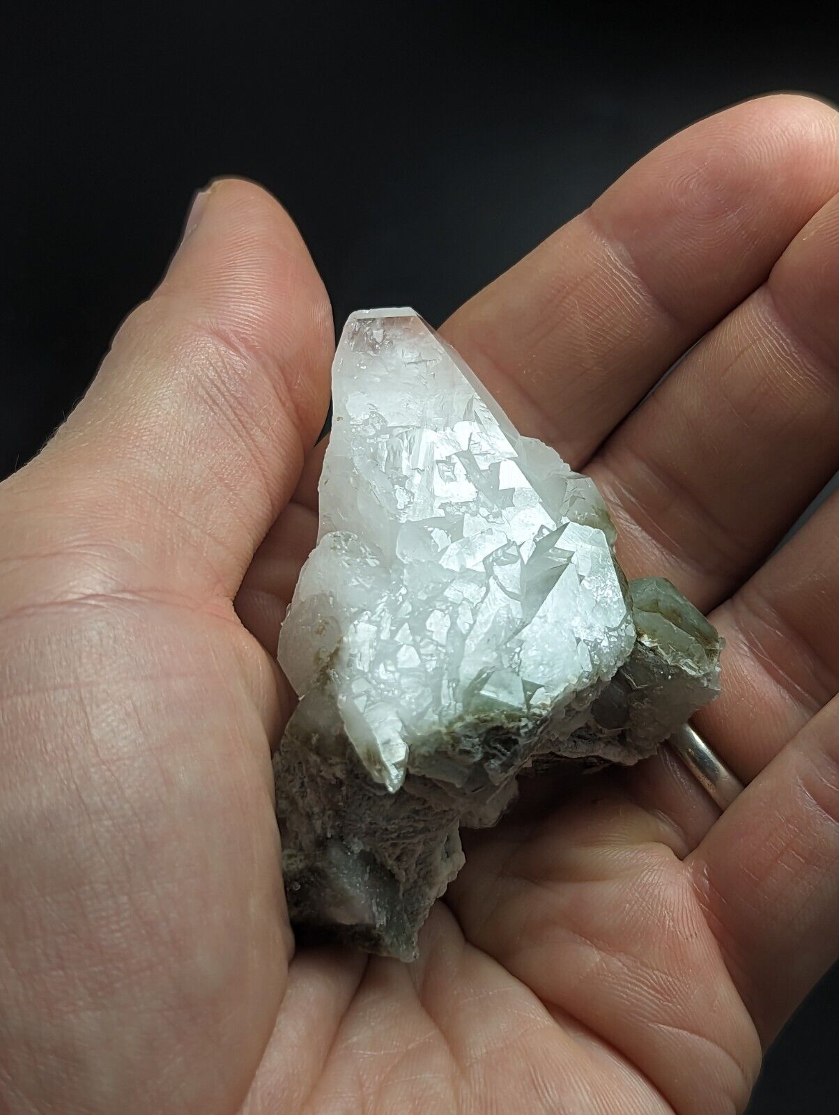 Green Chlorite Quartz Crystal North of Willis Mine Paron Arkansas Rare - Collectibles:Rocks Fossils & Minerals:Crystals