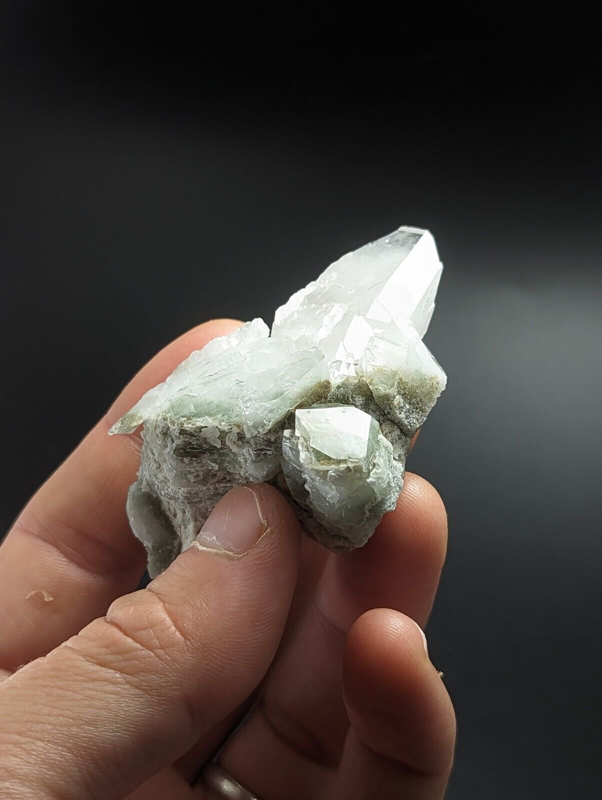 Green Chlorite Quartz Crystal North of Willis Mine Paron Arkansas Rare - Collectibles:Rocks Fossils & Minerals:Crystals