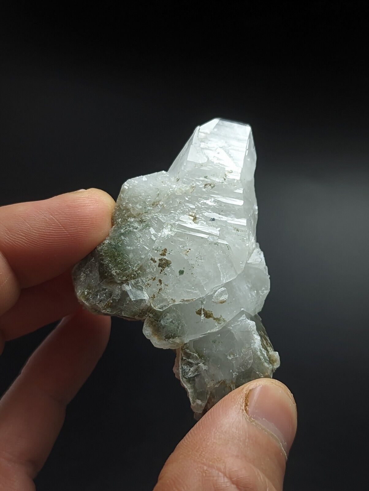 Green Chlorite Quartz Crystal North of Willis Mine Paron Arkansas Rare - Collectibles:Rocks Fossils & Minerals:Crystals