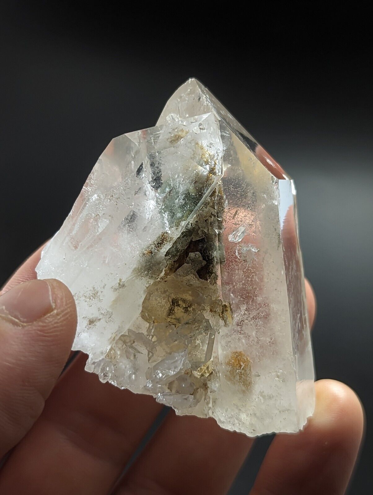 Green Chlorite Quartz Crystal Point North of Willis Mine Paron Arkansas Rare - Collectibles:Rocks Fossils &
