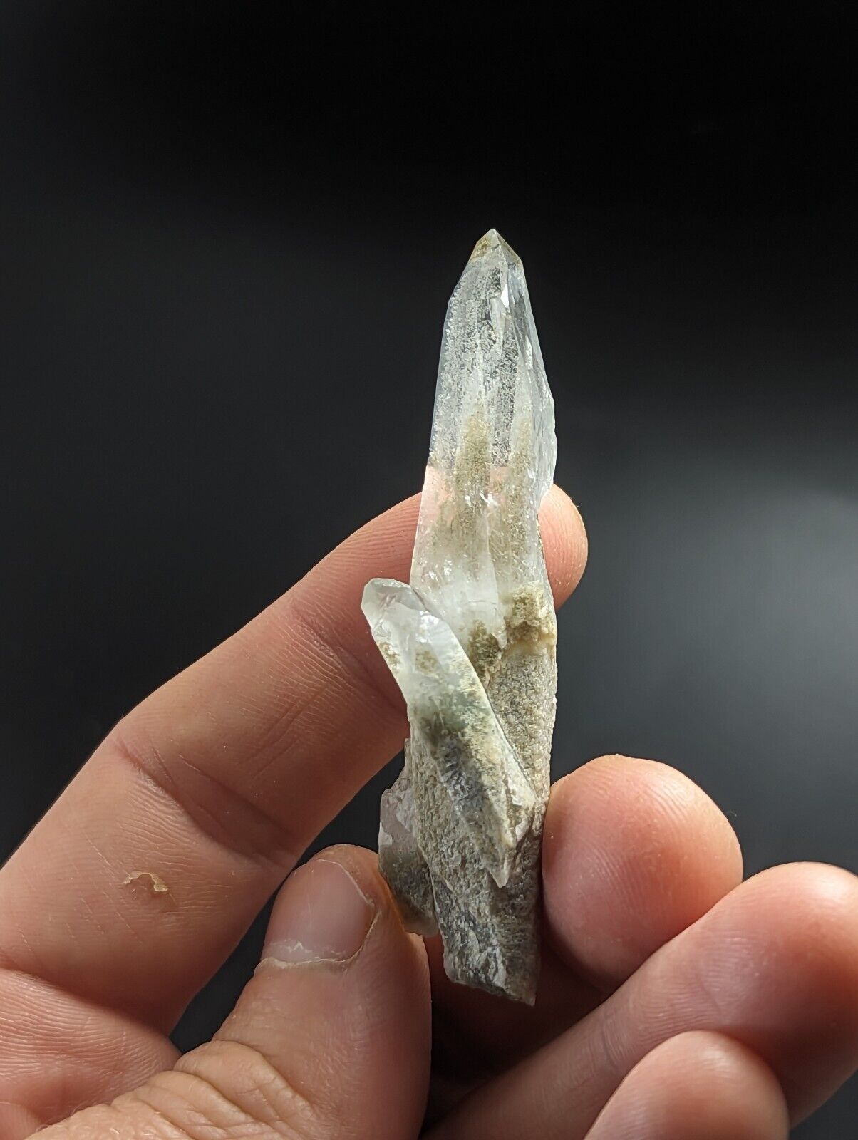 Green Chlorite Quartz Crystal Point North of Willis Mine Paron Arkansas Rare - Collectibles:Rocks Fossils &