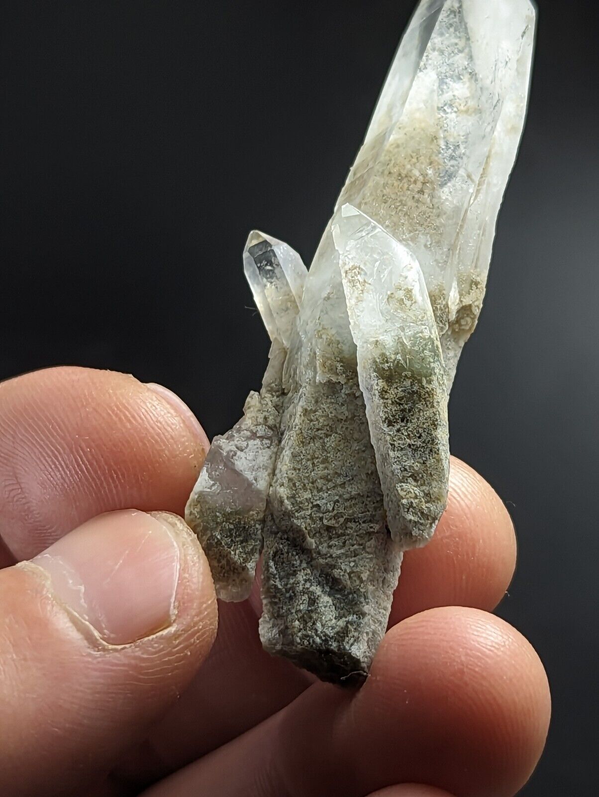 Green Chlorite Quartz Crystal Point North of Willis Mine Paron Arkansas Rare - Collectibles:Rocks Fossils &