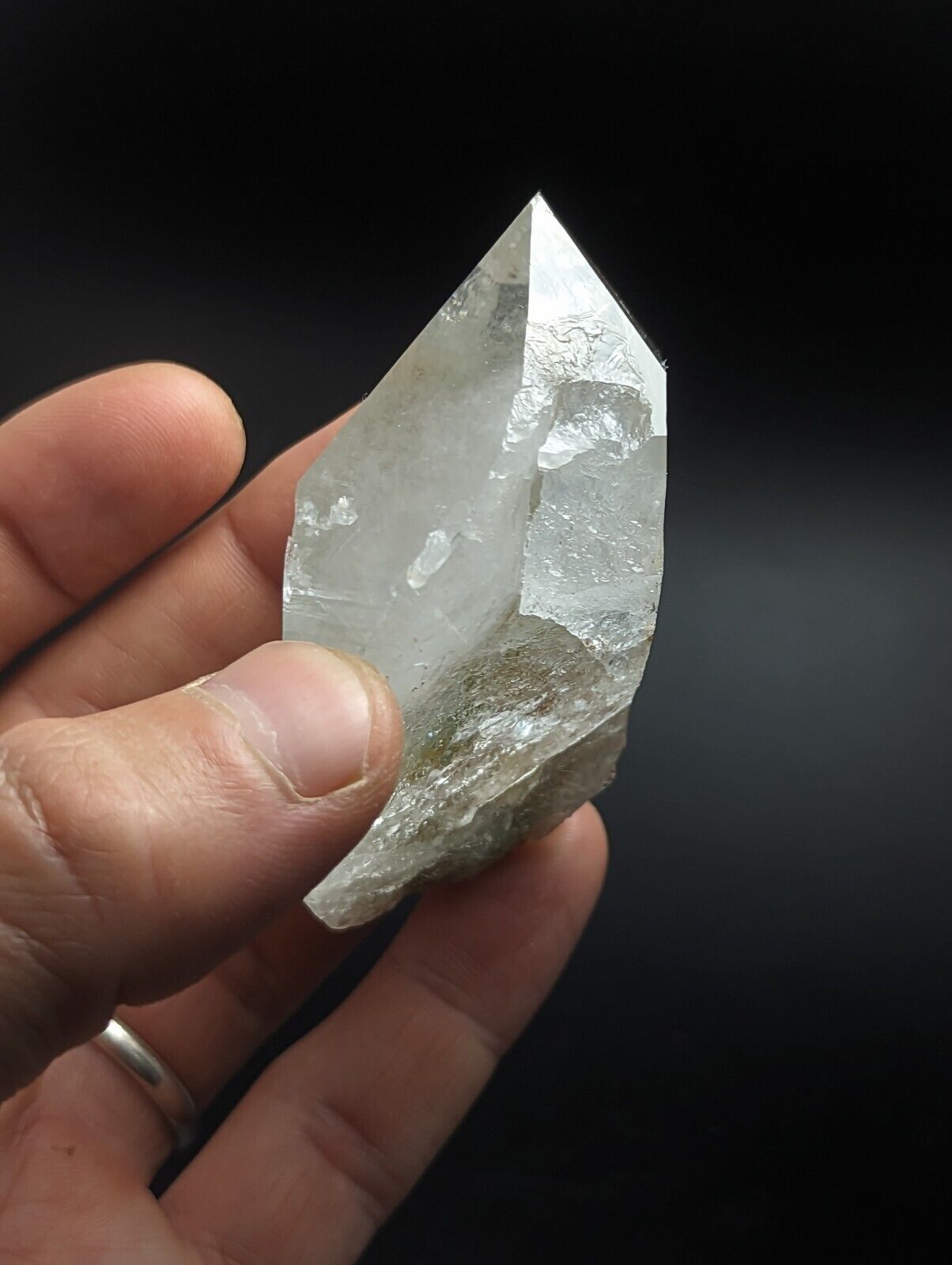 Green Chlorite Quartz Crystal Point North of Willis Mine Paron Arkansas Rare - Collectibles:Rocks Fossils &