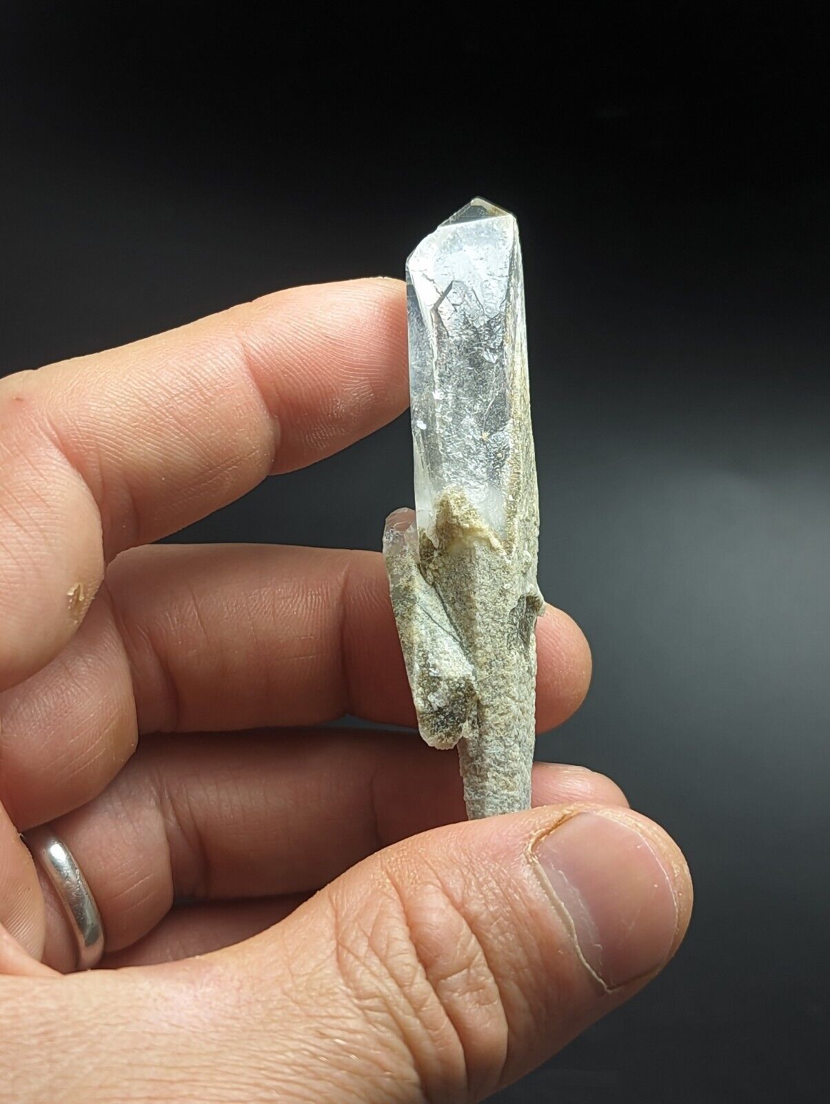 Green Chlorite Quartz Crystal Point North of Willis Mine Paron Arkansas Rare - Collectibles:Rocks Fossils &
