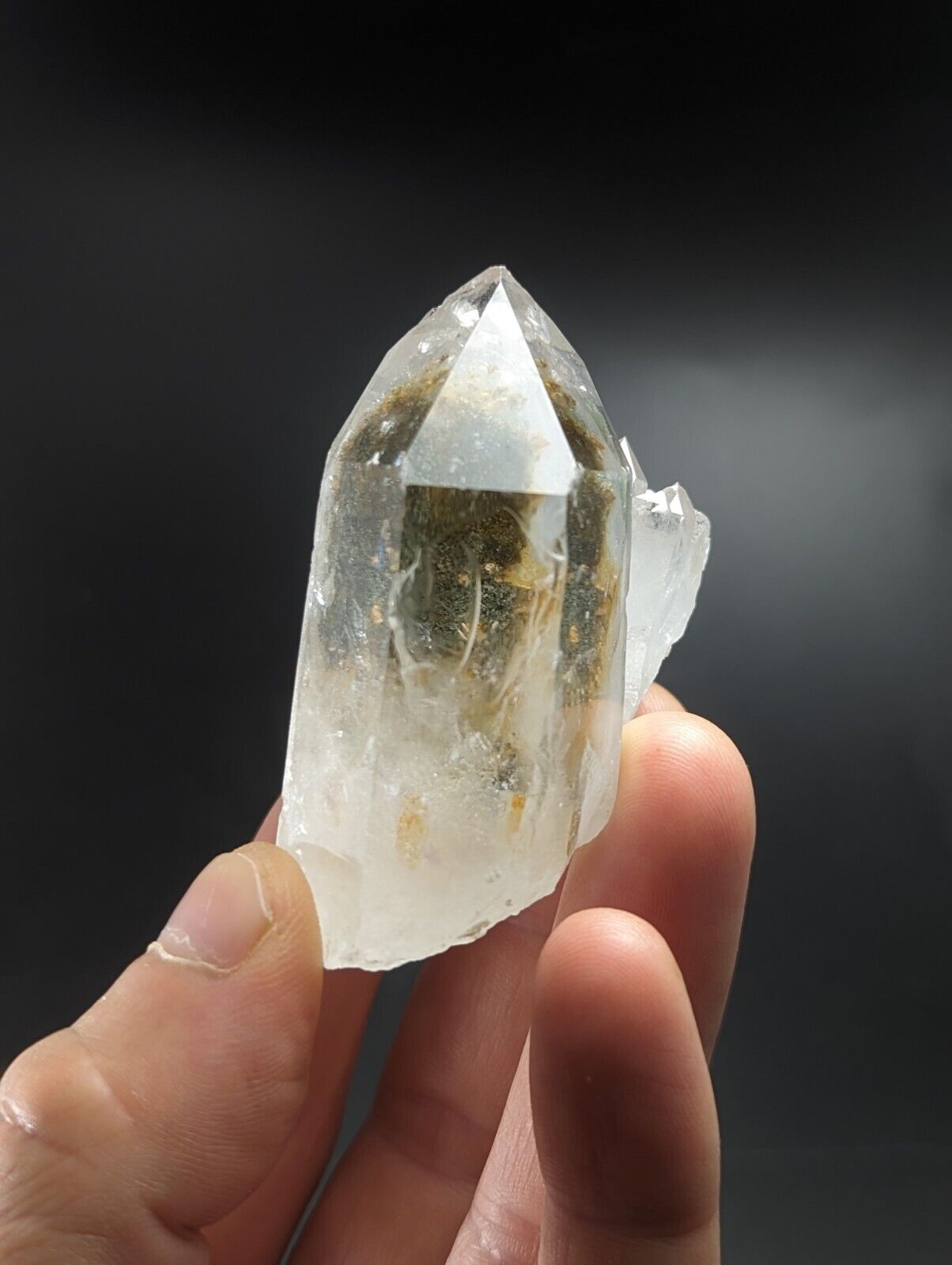 Green Chlorite Quartz Crystal Point North of Willis Mine Paron Arkansas Rare - Collectibles:Rocks Fossils &