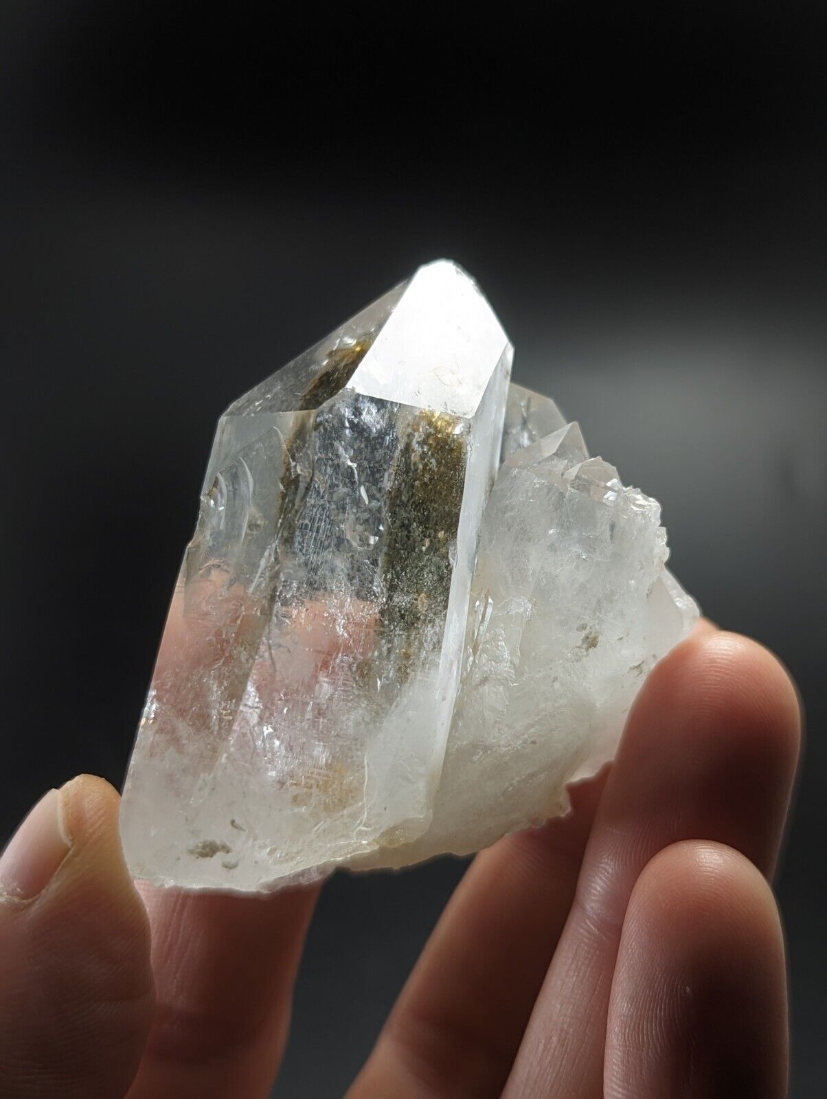 Green Chlorite Quartz Crystal Point North of Willis Mine Paron Arkansas Rare - Collectibles:Rocks Fossils &