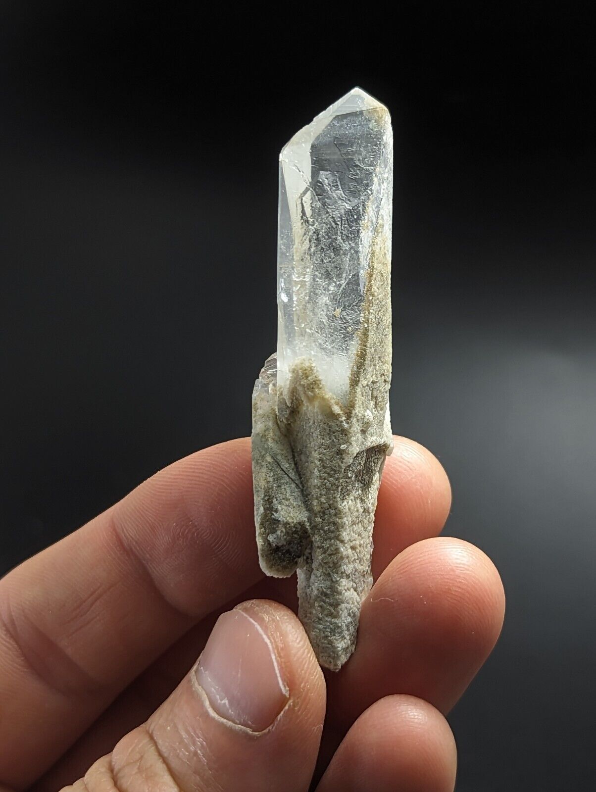 Green Chlorite Quartz Crystal Point North of Willis Mine Paron Arkansas Rare - Collectibles:Rocks Fossils &