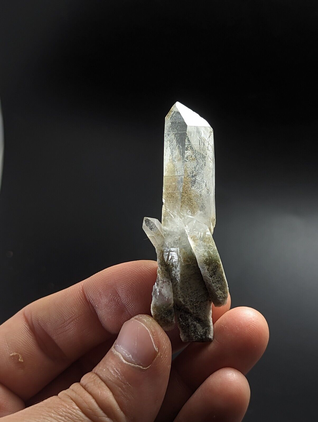 Green Chlorite Quartz Crystal Point North of Willis Mine Paron Arkansas Rare - Collectibles:Rocks Fossils &