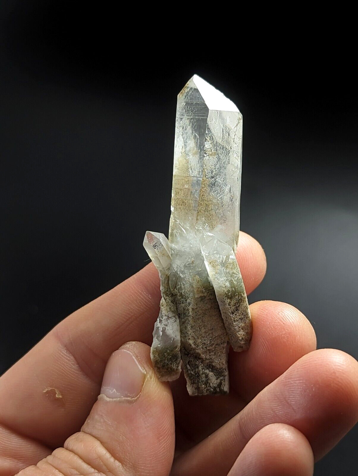 Green Chlorite Quartz Crystal Point North of Willis Mine Paron Arkansas Rare - Collectibles:Rocks Fossils &