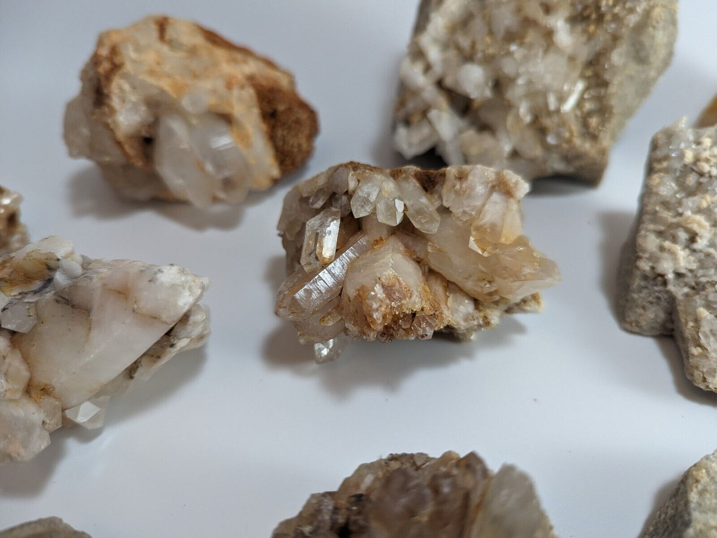 Mystery set of 10 mixed-grade Quartz Crystals for Home and Garden- Arkansas USA - Collectibles:Rocks Fossils &