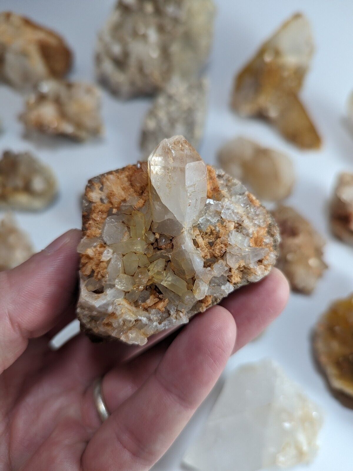 Mystery set of 10 mixed-grade Quartz Crystals for Home and Garden- Arkansas USA - Collectibles:Rocks Fossils &