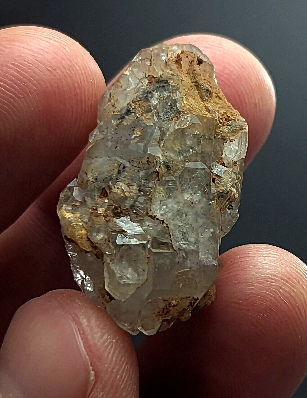 Nacrite + Manganese included Quartz Crystal Montgomery County Arkansas ooak - Collectibles:Rocks Fossils &