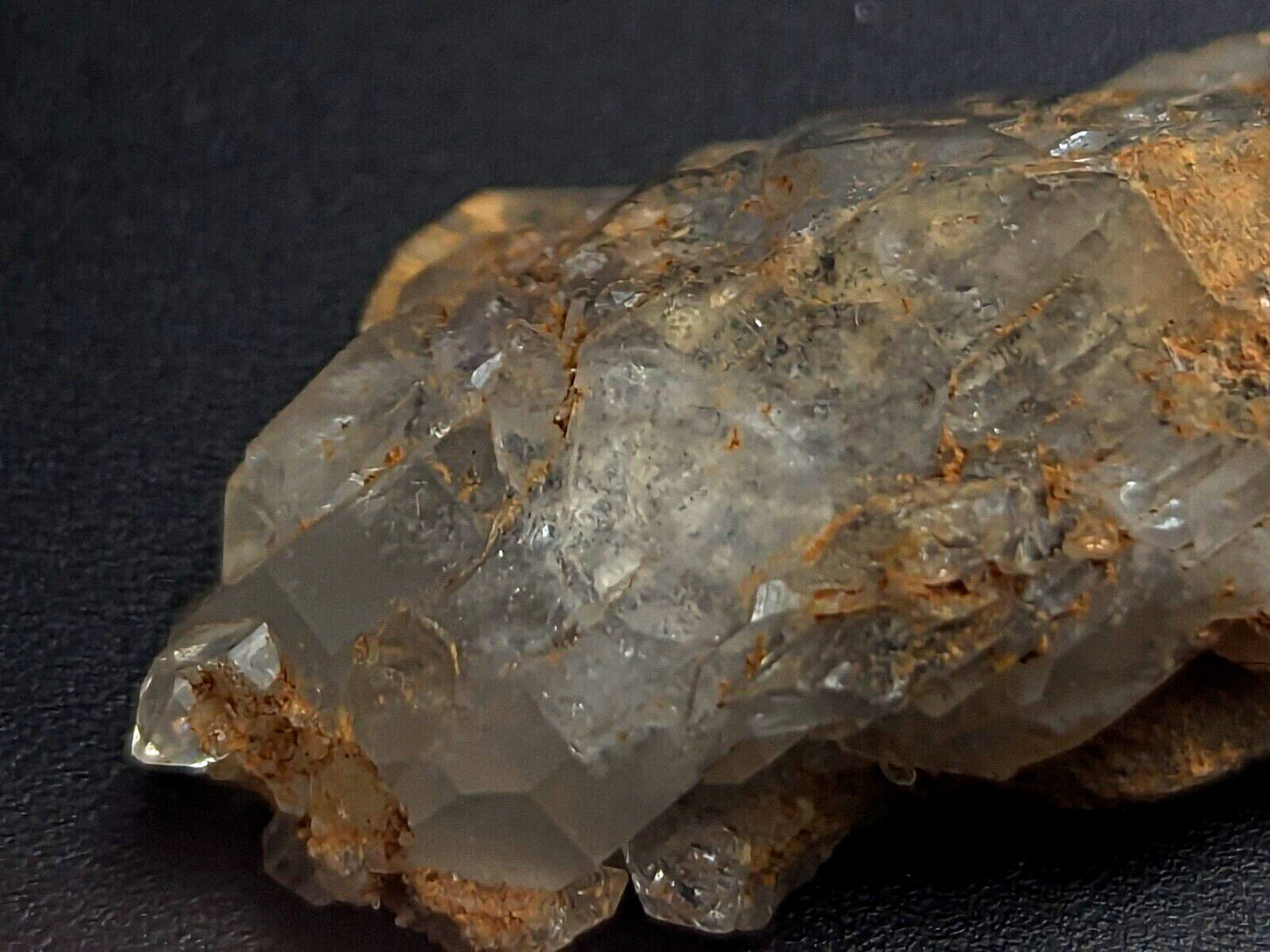 Nacrite + Manganese included Quartz Crystal Montgomery County Arkansas ooak - Collectibles:Rocks Fossils &