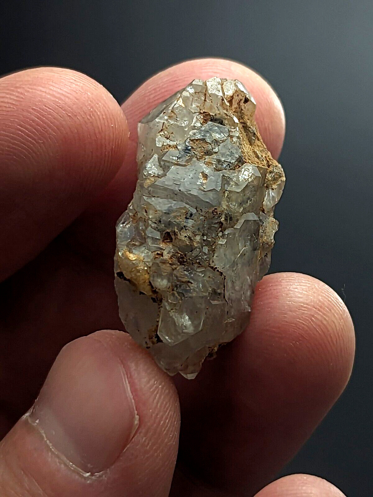 Nacrite + Manganese included Quartz Crystal Montgomery County Arkansas ooak - Collectibles:Rocks Fossils &