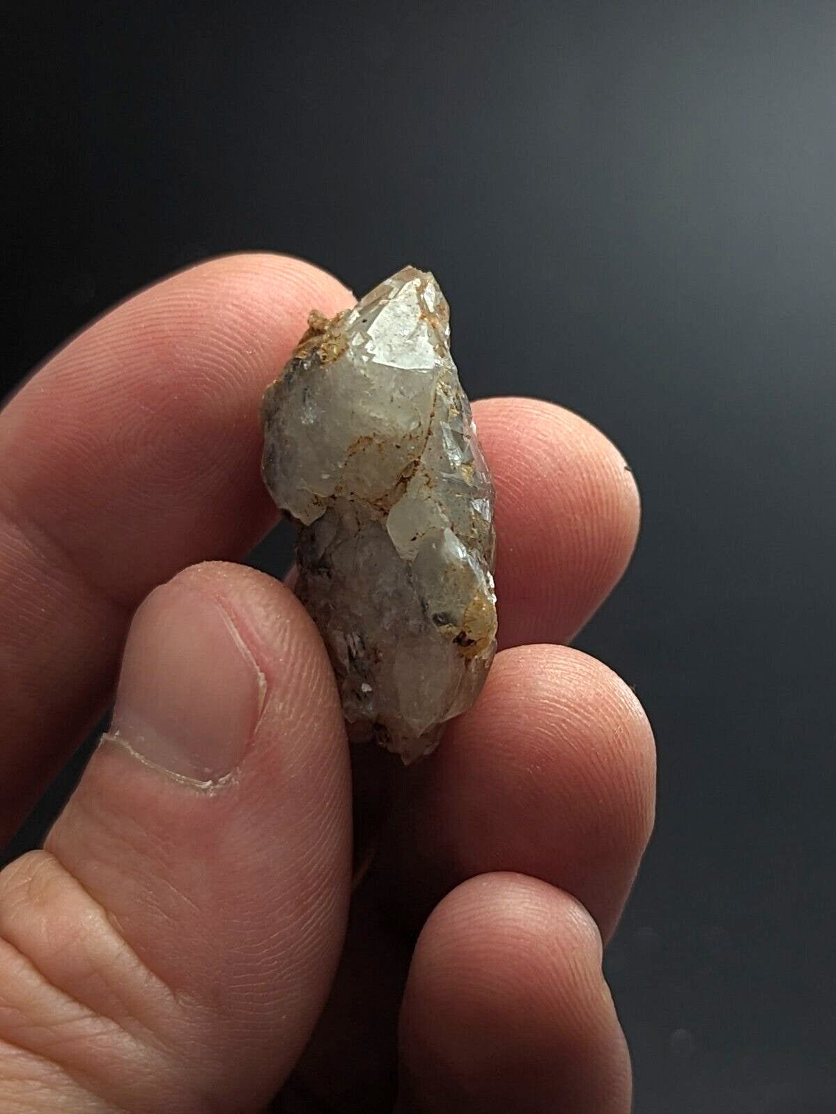 Nacrite + Manganese included Quartz Crystal Montgomery County Arkansas ooak - Collectibles:Rocks Fossils &