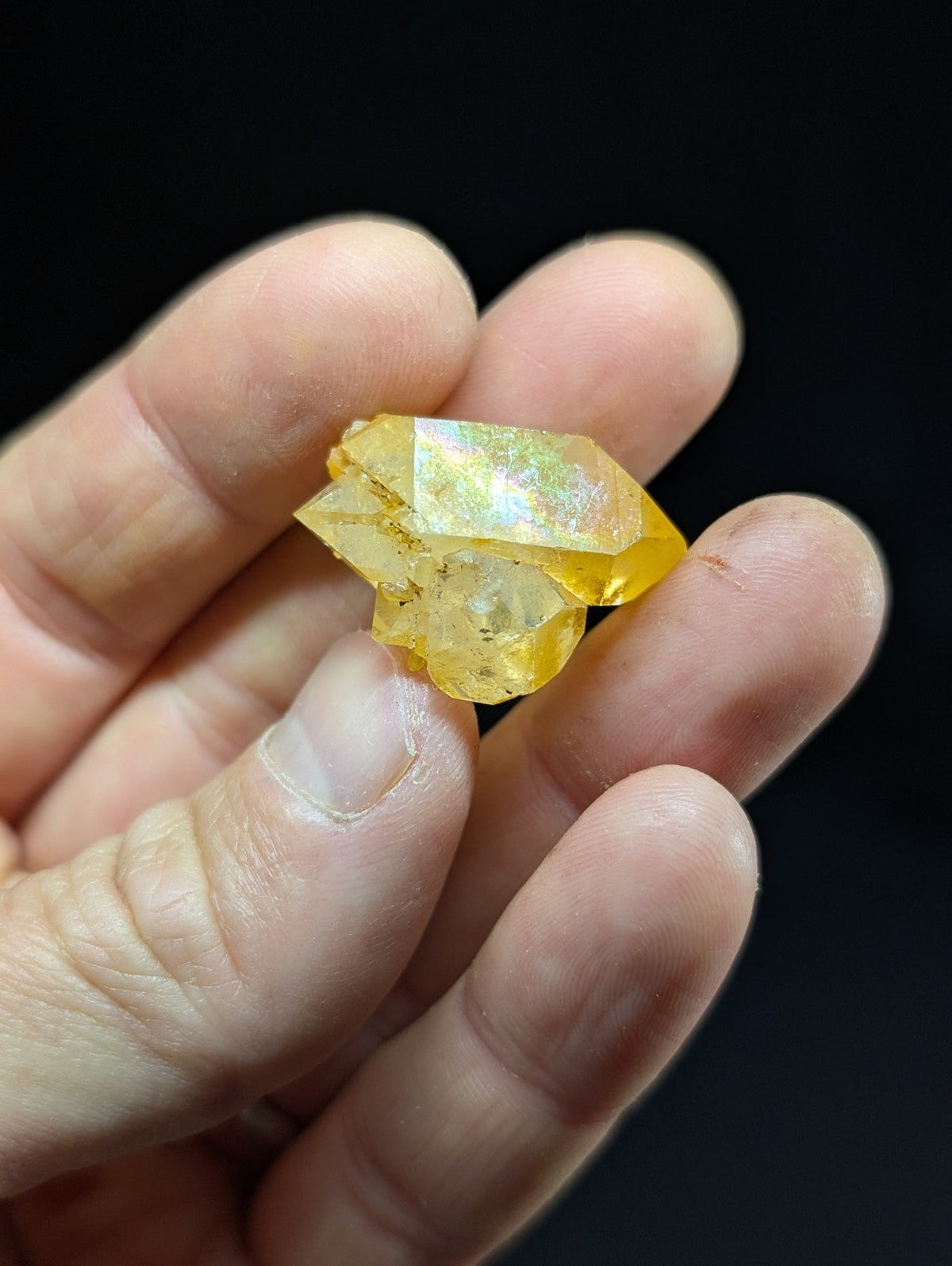 OOAK set of x3 Arkansas Quartz Crystals w/ Natural Iridescence Unique! - Collectibles:Rocks Fossils & Minerals:Crystals