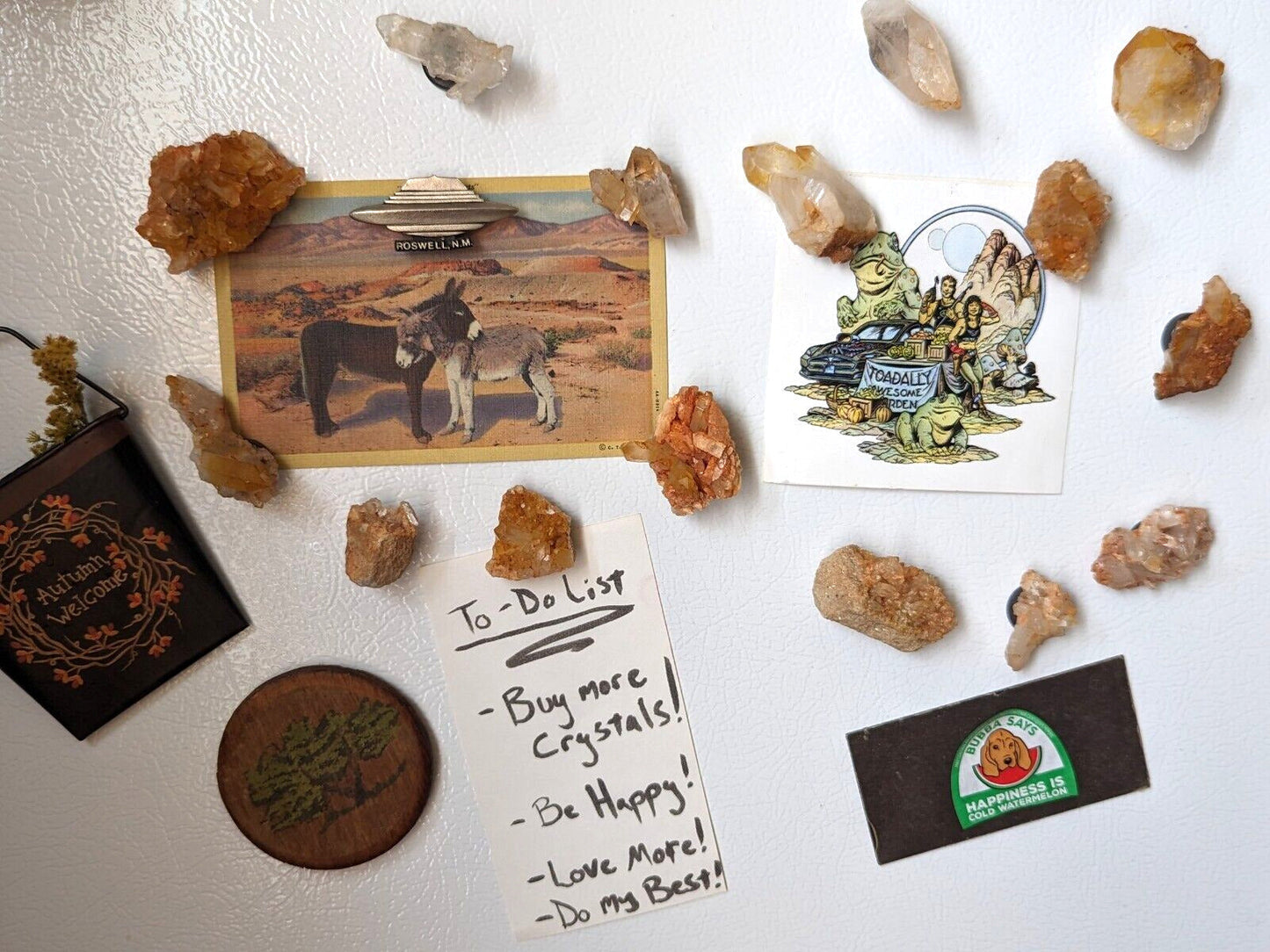 Quartz Crystal Magnets Hand mined Arkansas USA Unique Fridge x3 Set - Collectibles:Kitchen & Home:Kitchen Tools