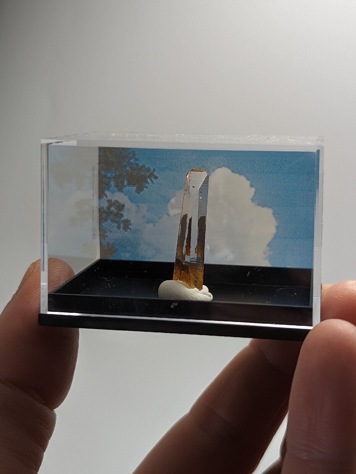 Quartz - Unique iron coated Crystal w/ photo case - Old Stock Arkansas ooak - Collectibles:Rocks Fossils &