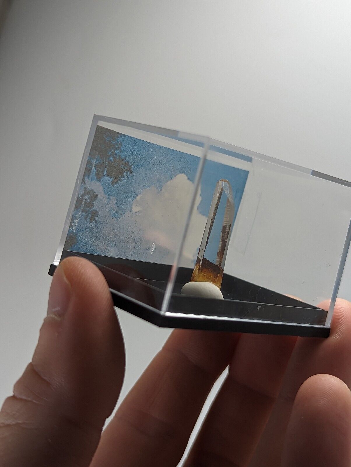 Quartz - Unique iron coated Crystal w/ photo case - Old Stock Arkansas ooak - Collectibles:Rocks Fossils &