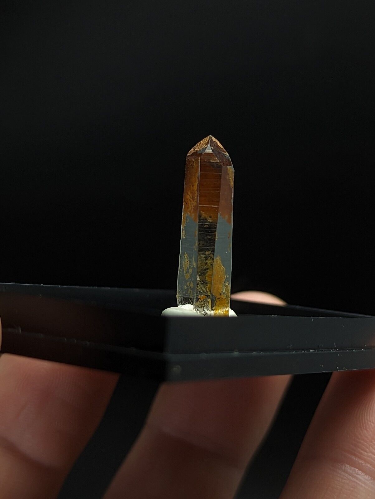 Quartz - Unique iron coated Crystal w/ photo case - Old Stock Arkansas ooak - Collectibles:Rocks Fossils &