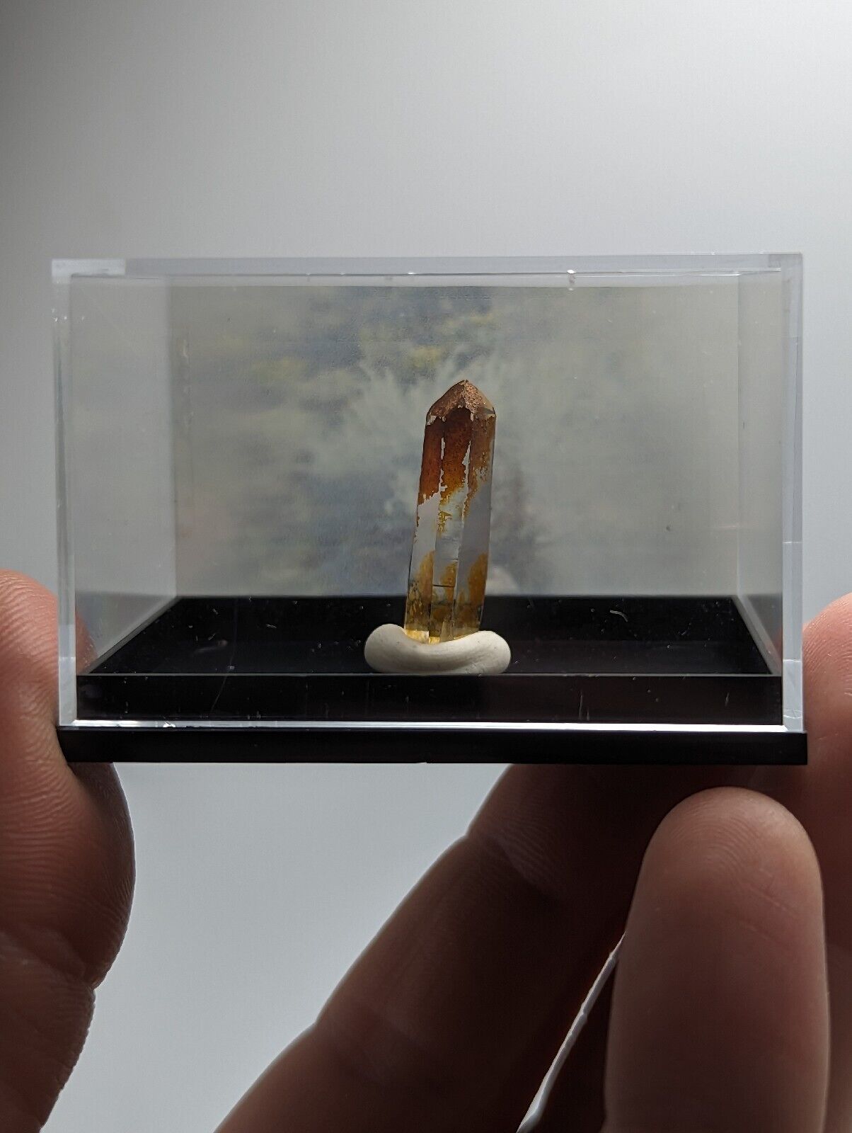 Quartz - Unique iron coated Crystal w/ photo case - Old Stock Arkansas ooak - Collectibles:Rocks Fossils &