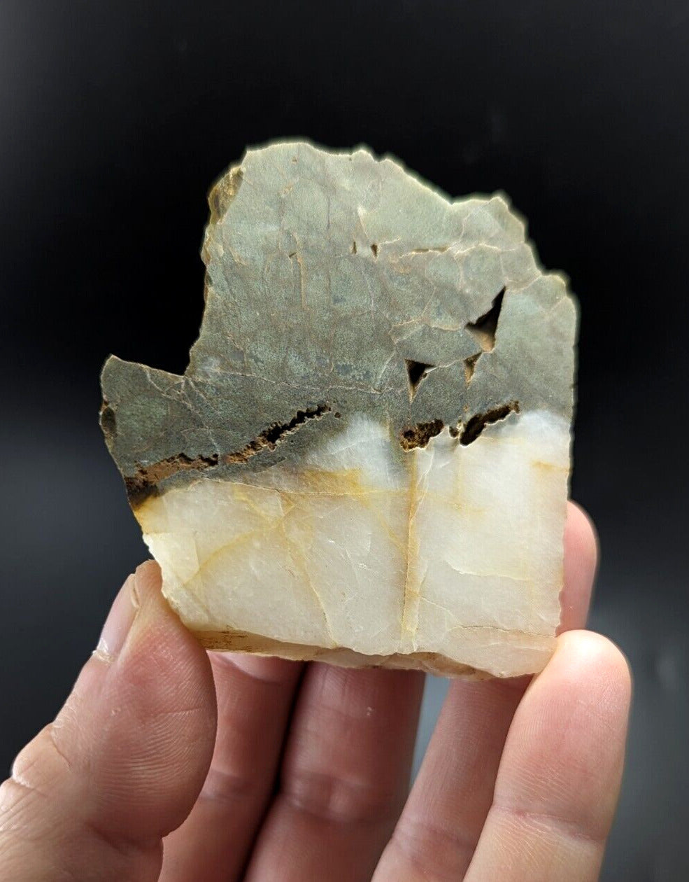 Rare Green Quartz Crystal Half Cut/Polished Saline County Arkansas Old Stock - Collectibles:Rocks Fossils &