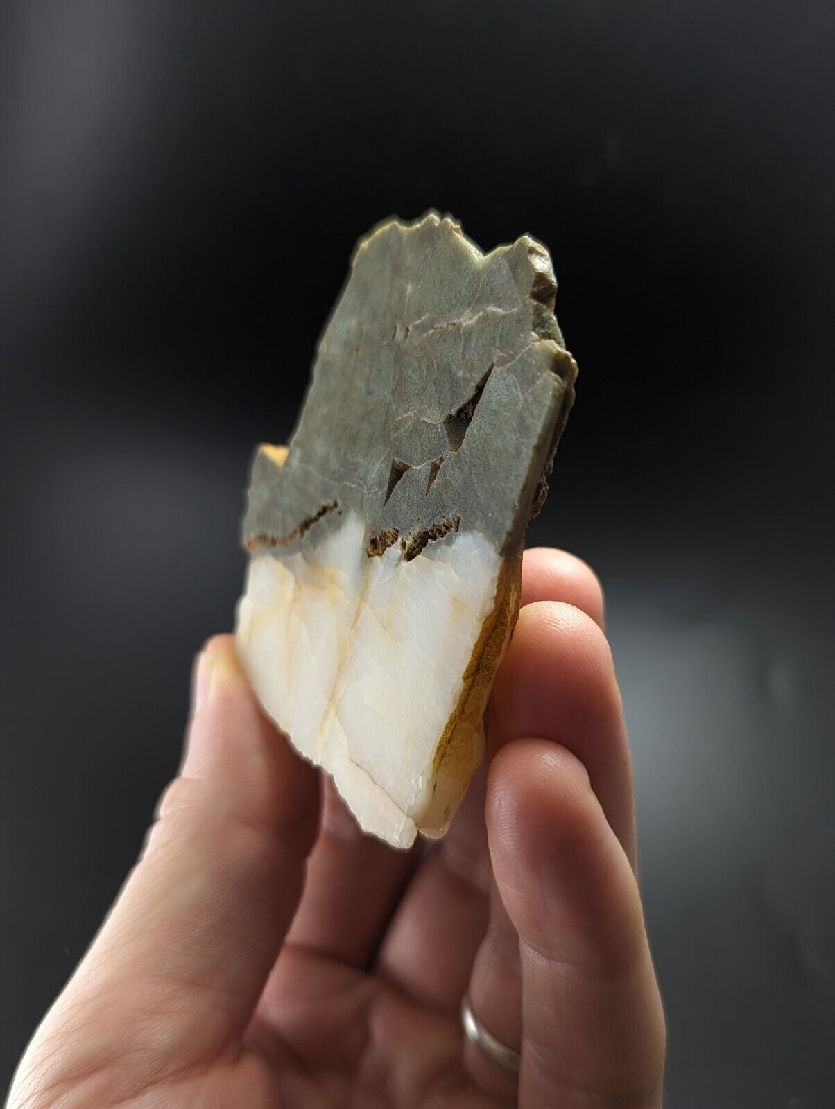 Rare Green Quartz Crystal Half Cut/Polished Saline County Arkansas Old Stock - Collectibles:Rocks Fossils &