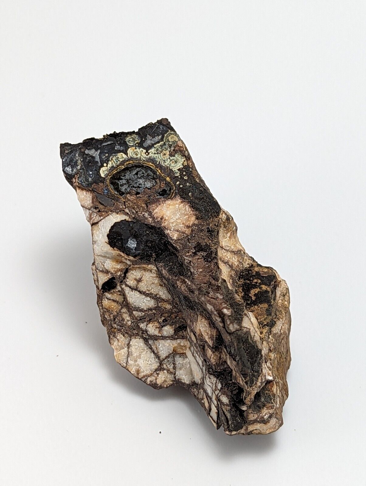 RARE KIDWELLITE ON BLACK ROCKBRIDGEITE NOVACULITE -YORK MINE POLK CO ARKANSAS - Collectibles:Rocks Fossils &
