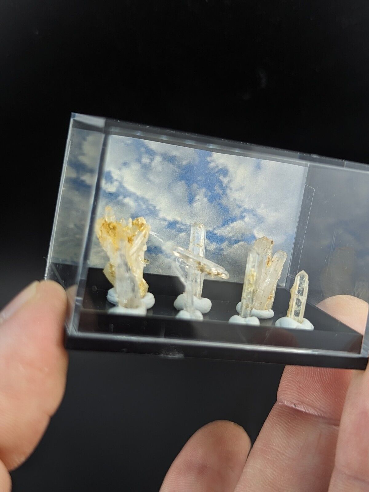 Rare Solution Quartz Crystals- Unique Set of 7 w/case - Jeffrey Quarry Arkansas - Collectibles:Rocks Fossils &