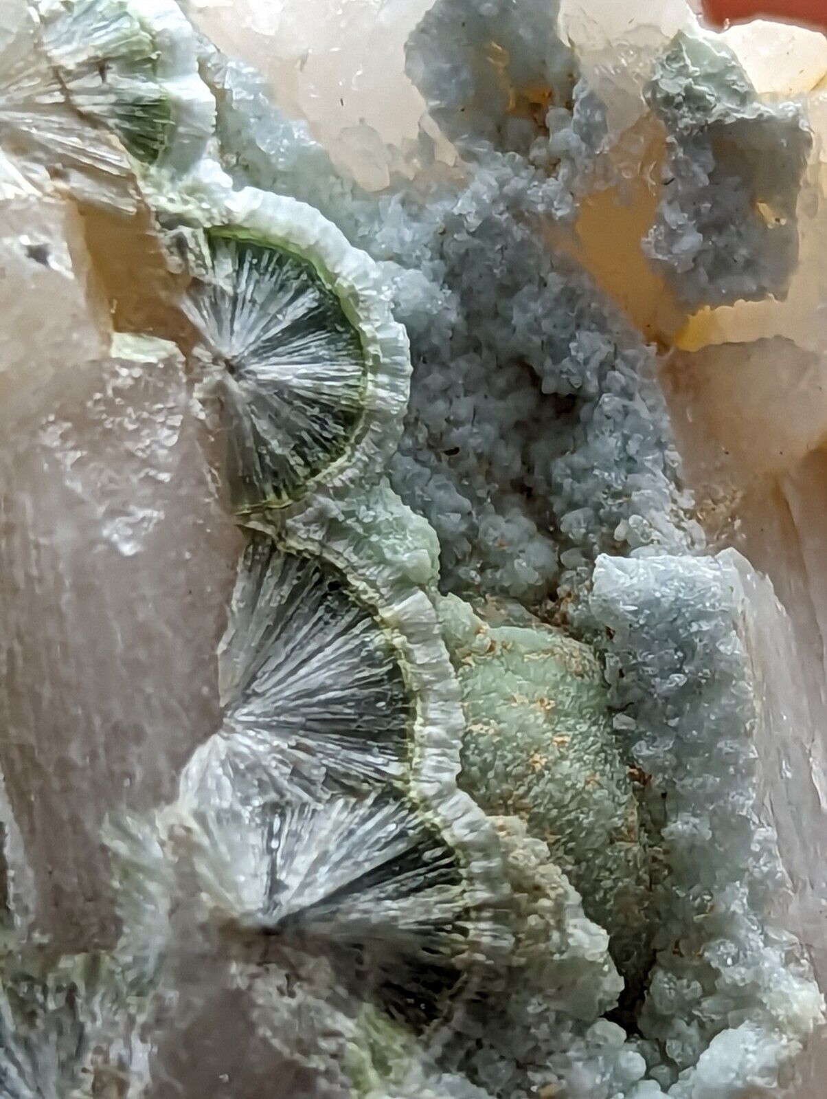 Rare Wavellite in Quartz- Fantastic Old Stock- Mauldin Mountain Arkansas - Collectibles:Rocks Fossils &