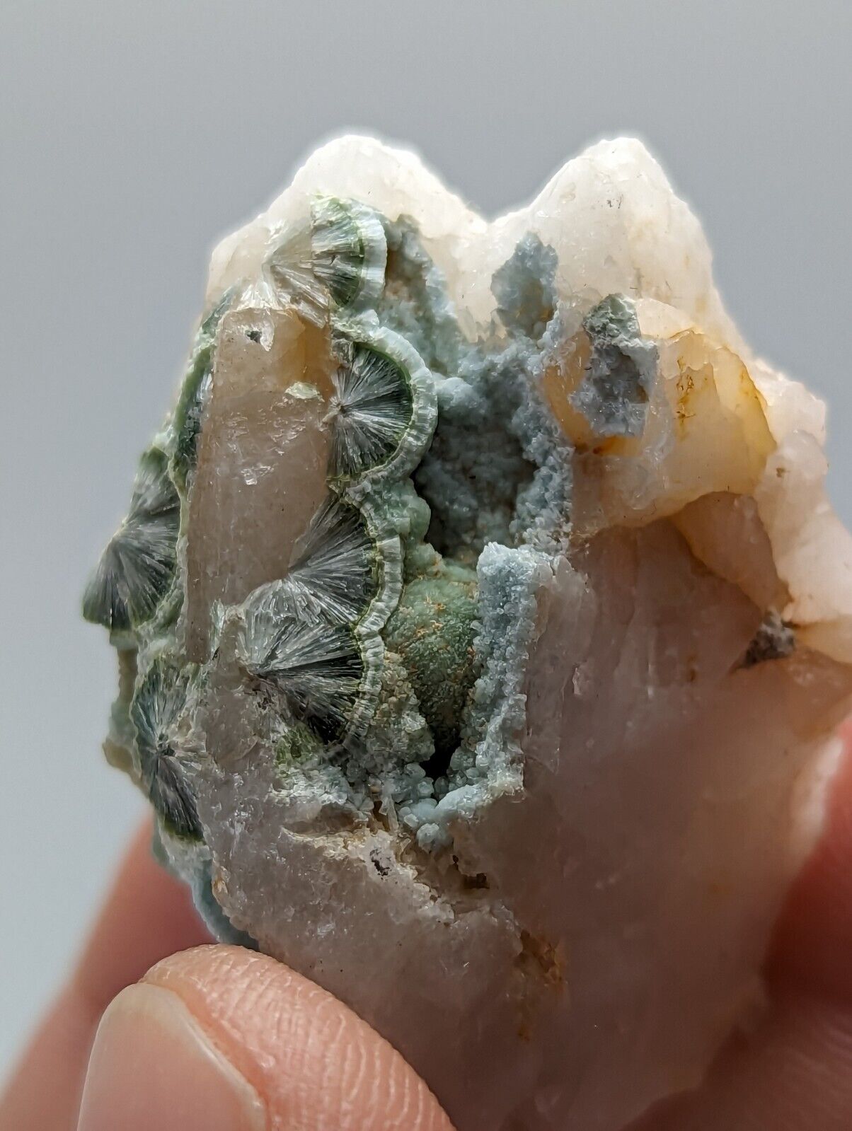 Rare Wavellite in Quartz- Fantastic Old Stock- Mauldin Mountain Arkansas - Collectibles:Rocks Fossils &
