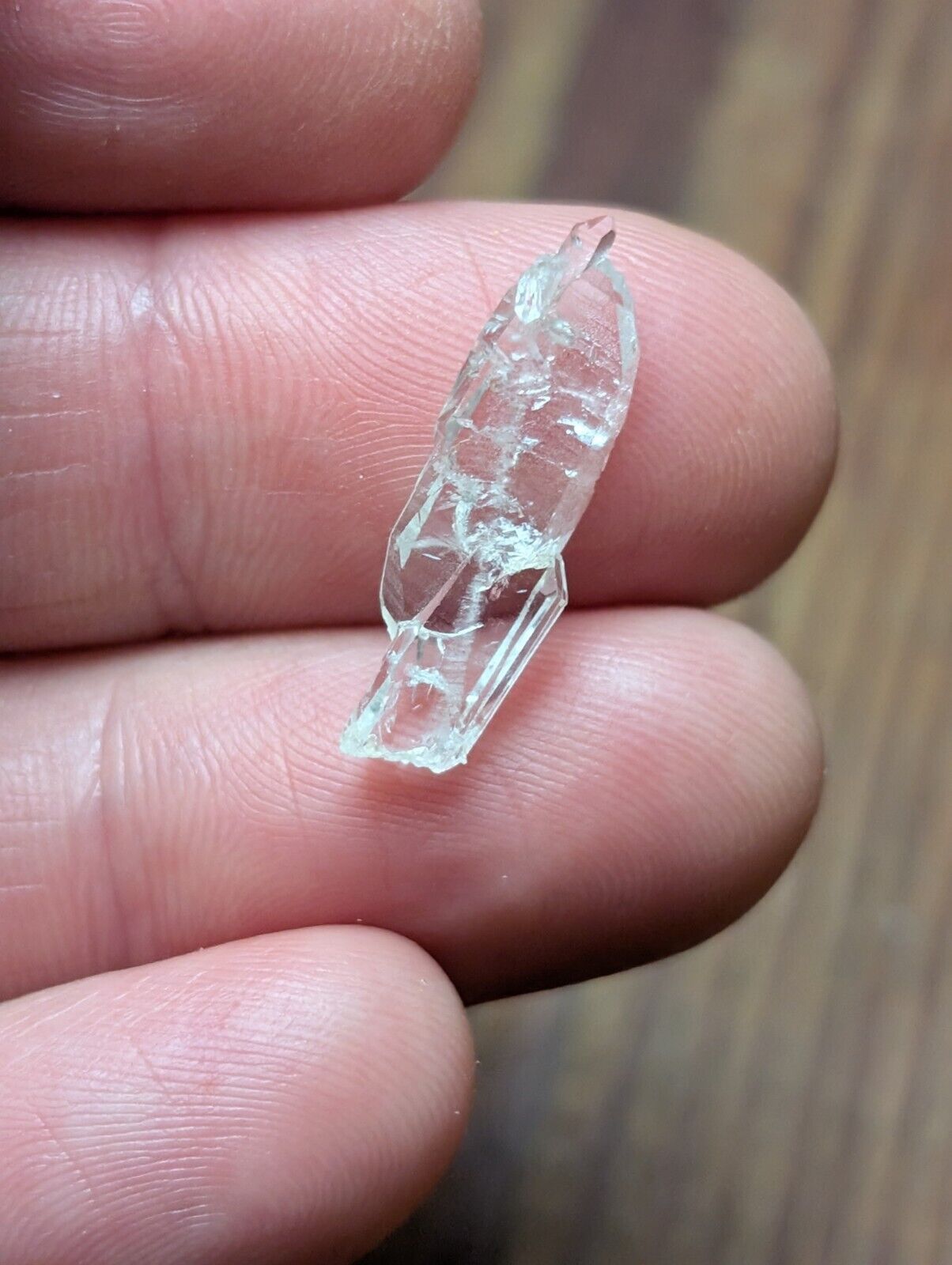 Set of 3 Arkansas Quartz Crystals w/ Natural Iridescence + a Faden Point OOAK - Collectibles:Rocks Fossils &