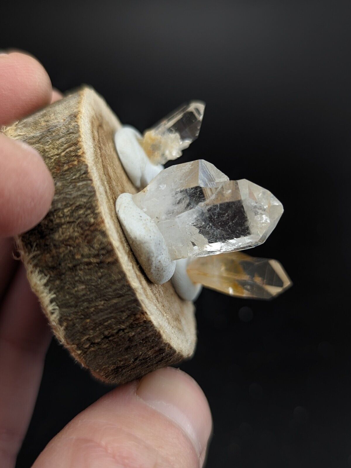 Set Of 3 Beautiful Quartz Crystals Old Stock Garland County Arkansas - Collectibles:Rocks Fossils & Minerals:Crystals