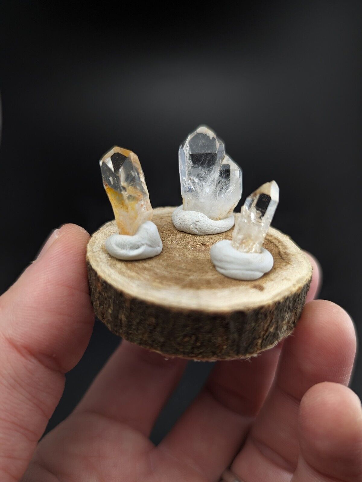 Set Of 3 Beautiful Quartz Crystals Old Stock Garland County Arkansas - Collectibles:Rocks Fossils & Minerals:Crystals