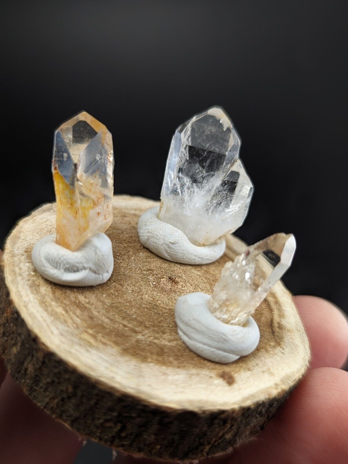 Set Of 3 Beautiful Quartz Crystals Old Stock Garland County Arkansas - Collectibles:Rocks Fossils & Minerals:Crystals