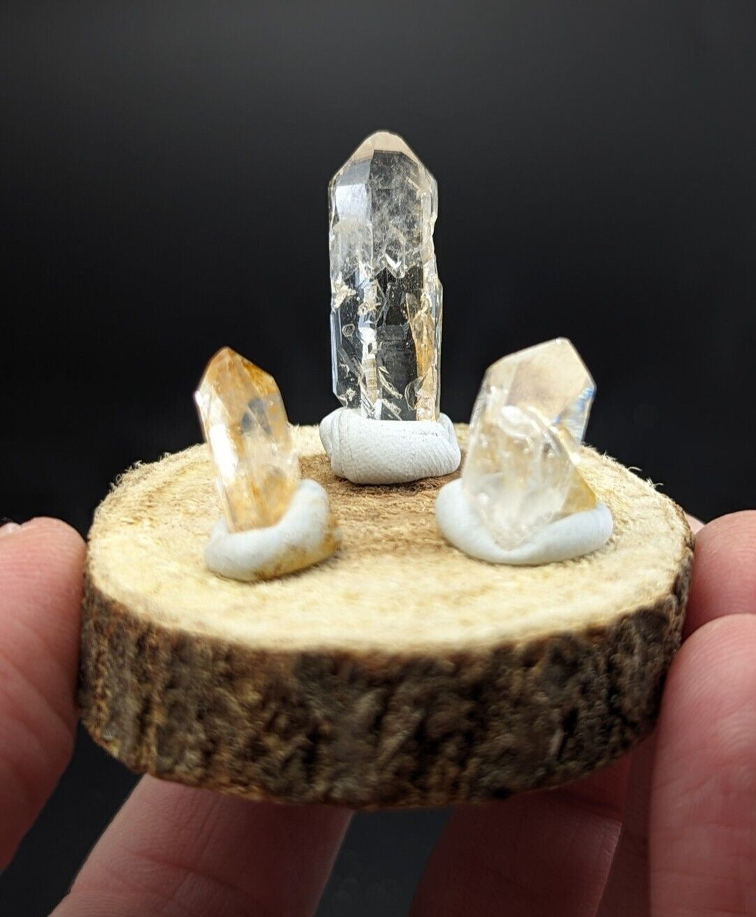 Set Of 3 Beautiful Quartz Crystals Old Stock Garland County Arkansas - Collectibles:Rocks Fossils & Minerals:Crystals