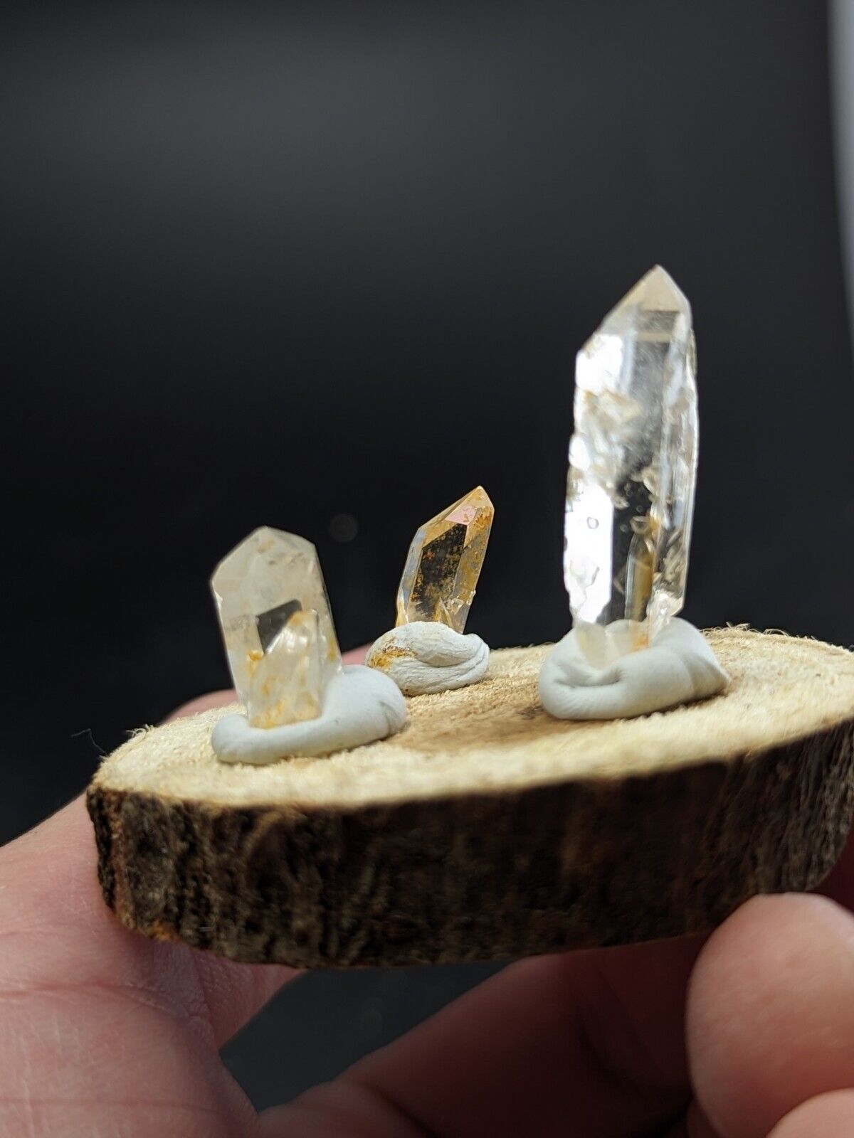 Set Of 3 Beautiful Quartz Crystals Old Stock Garland County Arkansas - Collectibles:Rocks Fossils & Minerals:Crystals