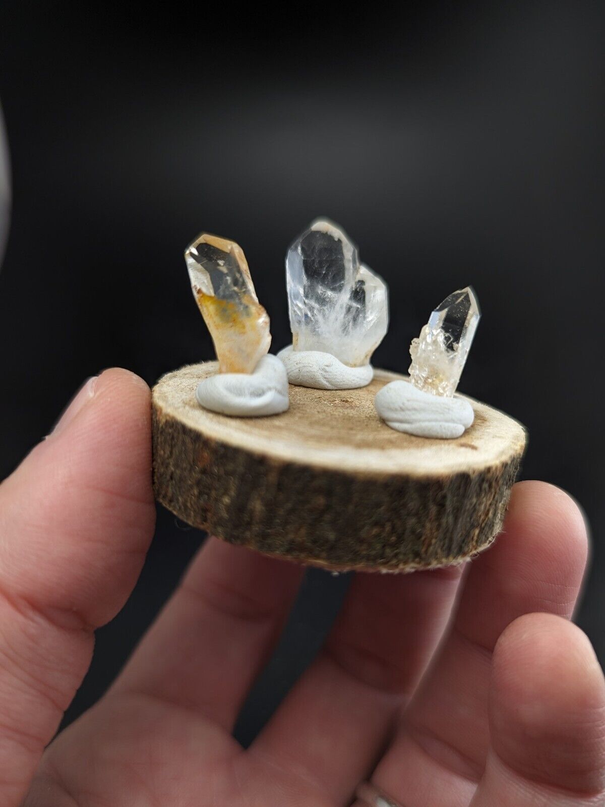 Set Of 3 Beautiful Quartz Crystals Old Stock Garland County Arkansas - Collectibles:Rocks Fossils & Minerals:Crystals