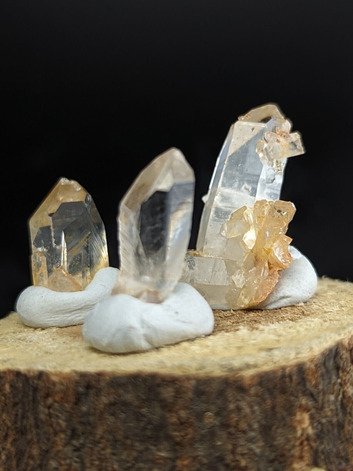 Set Of 3 Beautiful Quartz Crystals Old Stock Garland County Arkansas - Collectibles:Rocks Fossils & Minerals:Crystals