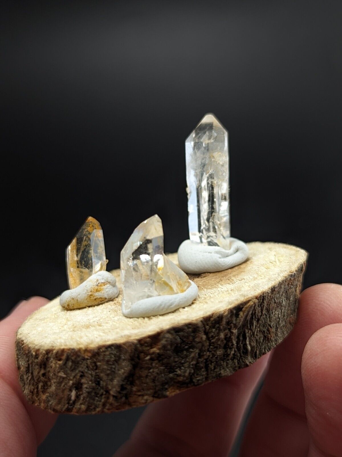 Set Of 3 Beautiful Quartz Crystals Old Stock Garland County Arkansas - Collectibles:Rocks Fossils & Minerals:Crystals