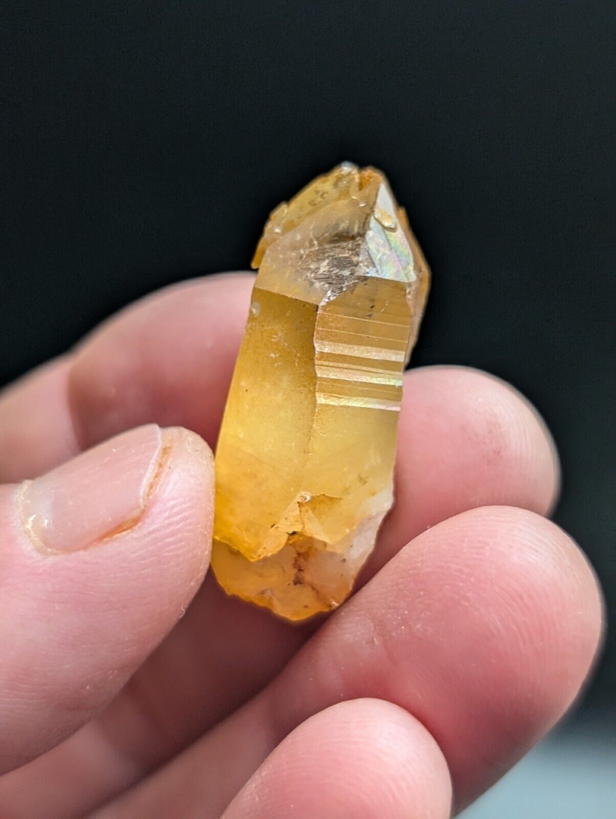 Set of 9 Arkansas Quartz Crystal Points w/ Natural Iridescence OOAK Vibrant set - Collectibles:Rocks Fossils &
