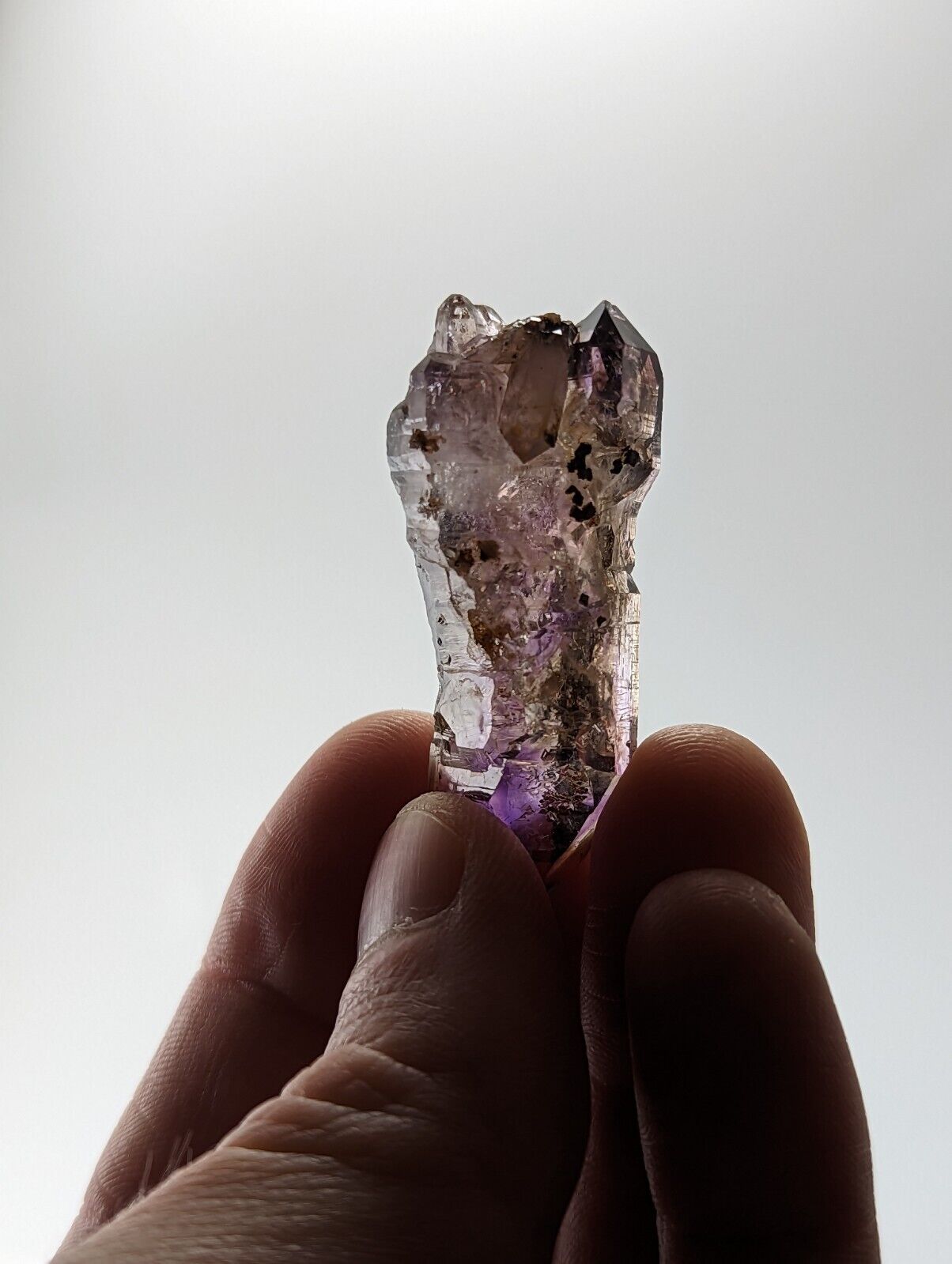 Shangaan Smoky Amethyst Quartz Chimbuku Mine Zimbabwe Double Terminated - Collectibles:Rocks Fossils &