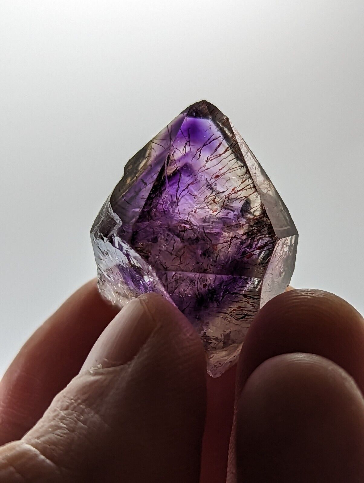 Shangaan Smoky Amethyst Quartz Chimbuku Mine Zimbabwe Hematite Inclusions - Collectibles:Rocks Fossils &