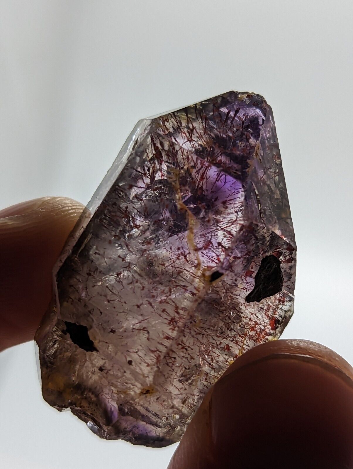 Shangaan Smoky Amethyst Quartz Chimbuku Mine Zimbabwe Hematite Inclusions - Collectibles:Rocks Fossils &