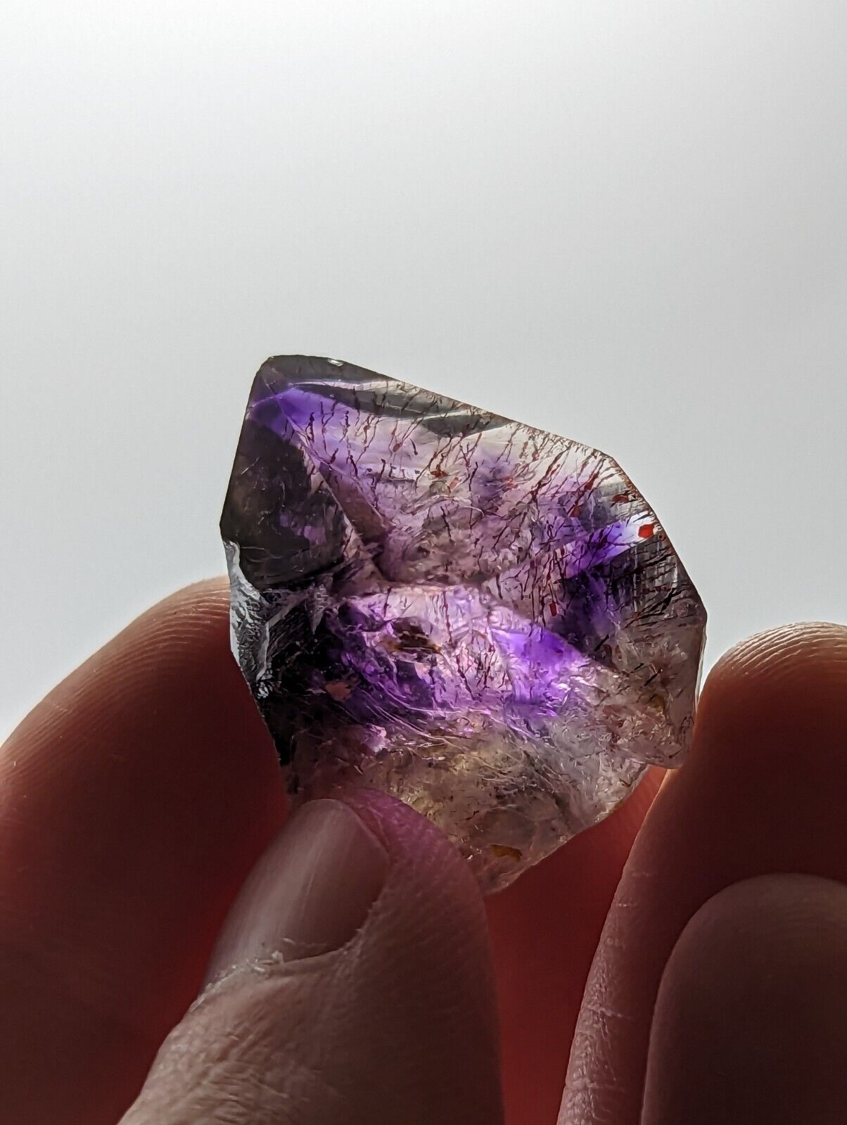 Shangaan Smoky Amethyst Quartz Chimbuku Mine Zimbabwe Hematite Inclusions - Collectibles:Rocks Fossils &