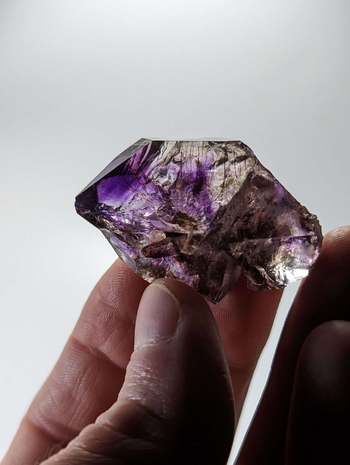 Shangaan Smoky Amethyst Quartz Chimbuku Mine Zimbabwe Hematite Inclusions - Collectibles:Rocks Fossils &