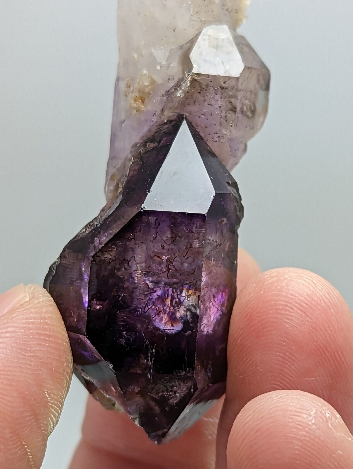 Shangaan Smoky Amethyst Quartz Crystal Scepter from Chimbuku Mine Zimbabwe - Collectibles:Rocks Fossils &