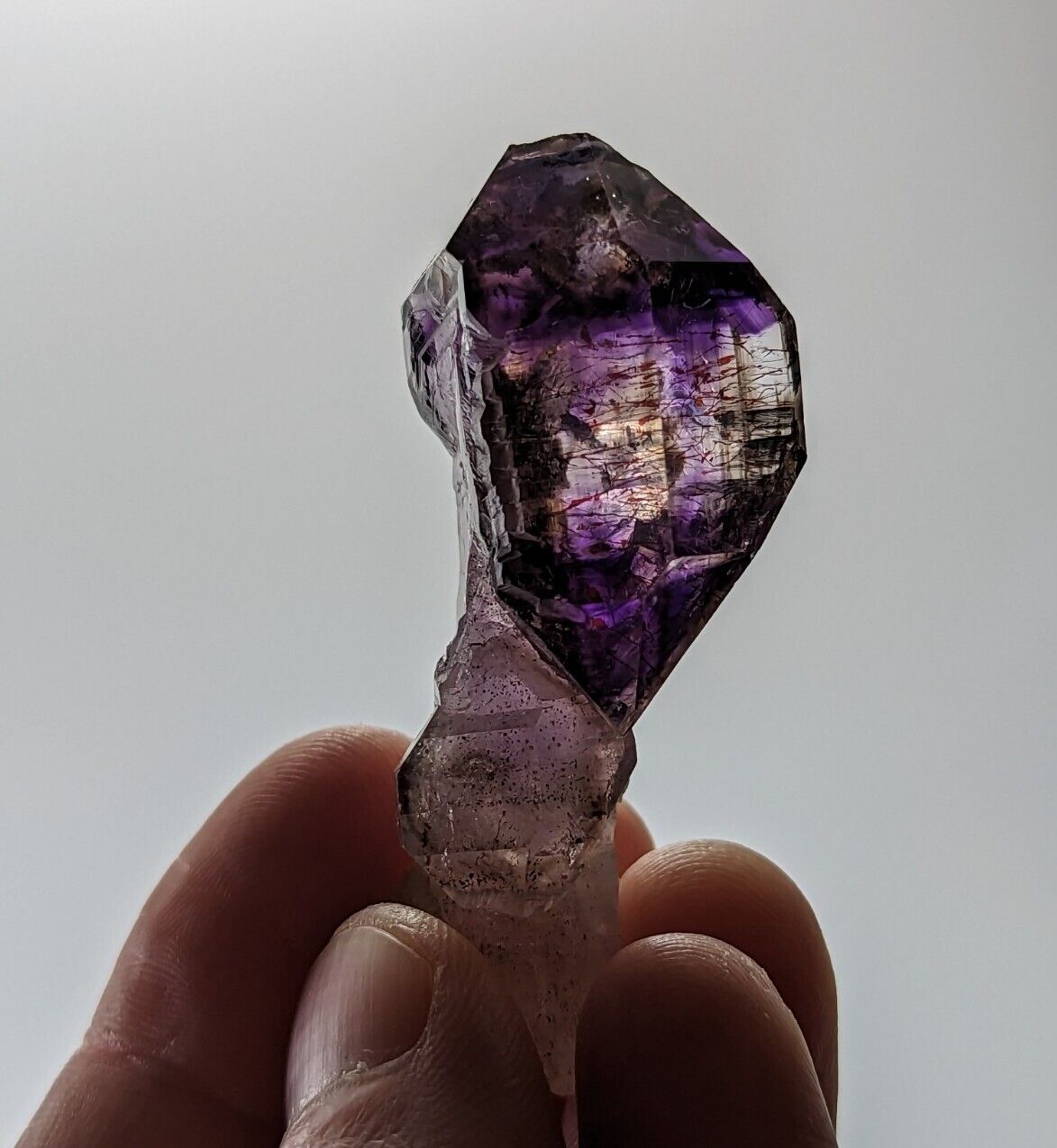 Shangaan Smoky Amethyst Quartz Crystal Scepter from Chimbuku Mine Zimbabwe - Collectibles:Rocks Fossils &