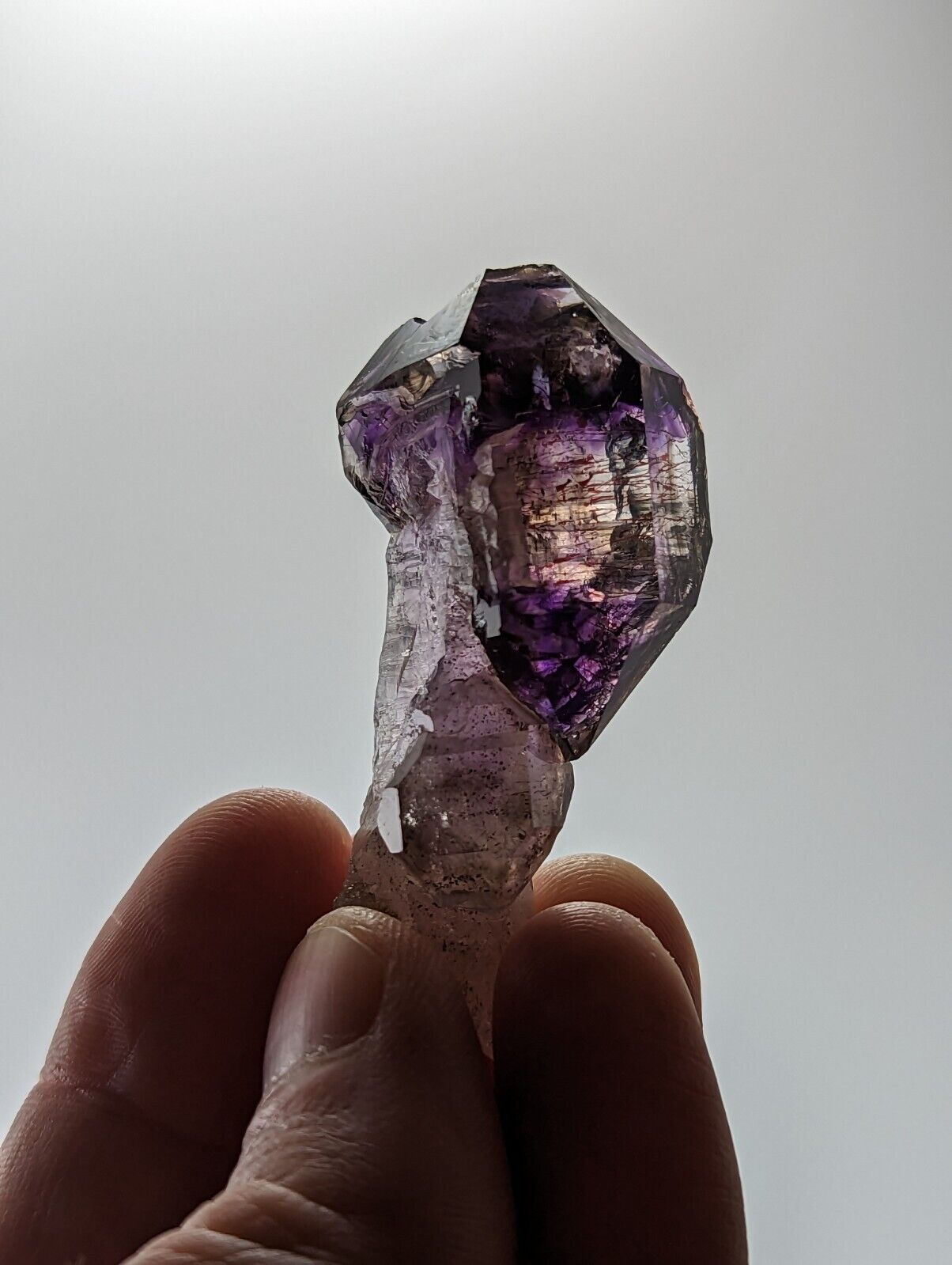 Shangaan Smoky Amethyst Quartz Crystal Scepter from Chimbuku Mine Zimbabwe - Collectibles:Rocks Fossils &